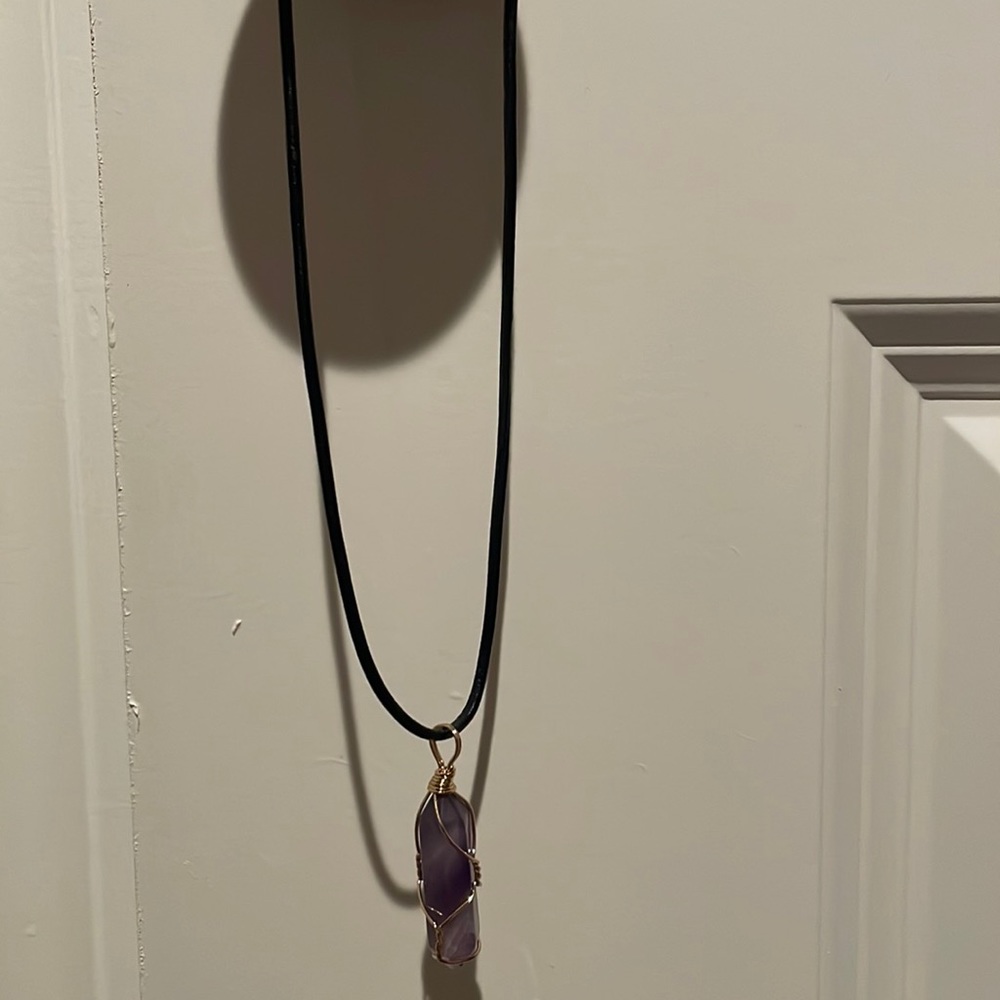 Purple crystal necklace